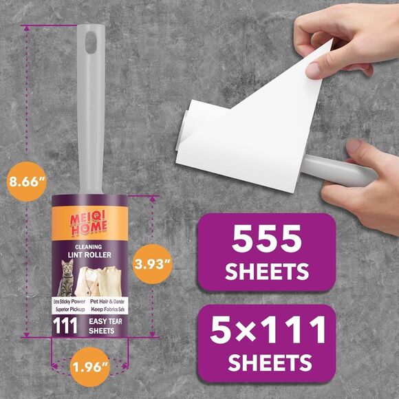 Lint Rollers for Pet Hair Extra Sticky, 555 Sheets Mega Value Set Lint Roller... - Picture 2 of 6